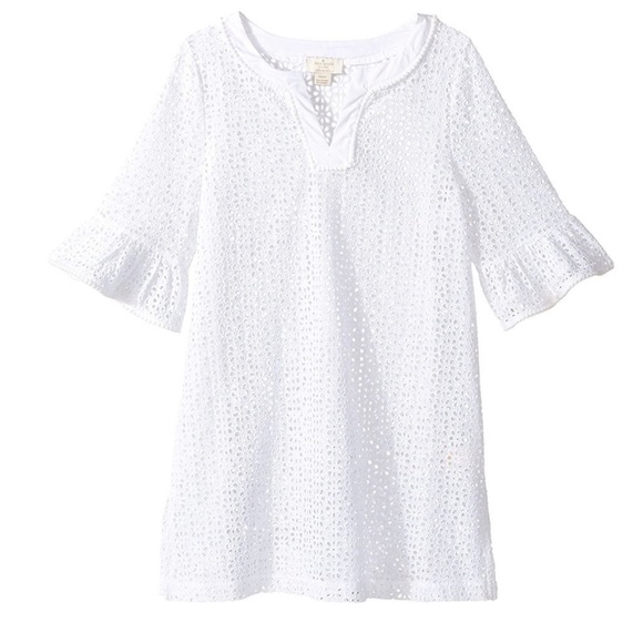 Kate Spade Girls White Eyelet Beach Cover Up 12Y